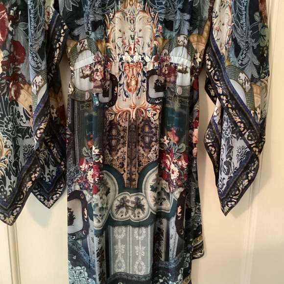 Camilla Kimono Sleeves V-Neck Surplice Mini Dress *Hotel Boheme* 100% Silk - Picture 10 of 16